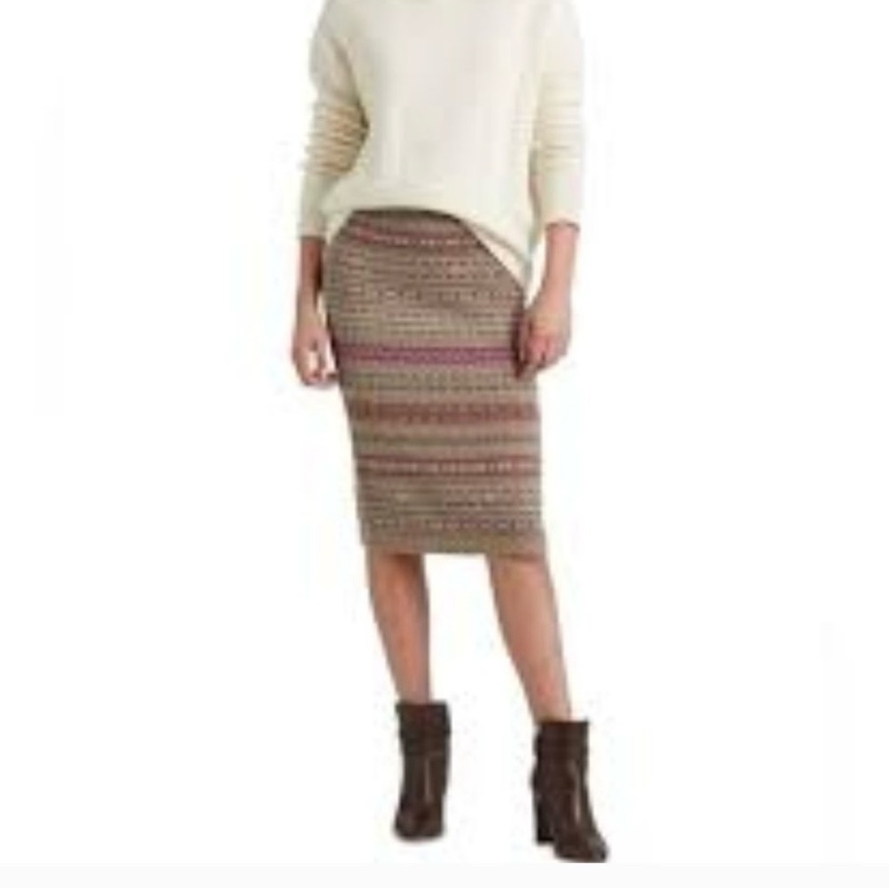 Lauren Ralph Lauren Black Label Faire Isle Pencil Cotton Linen Blend Knit Skirt